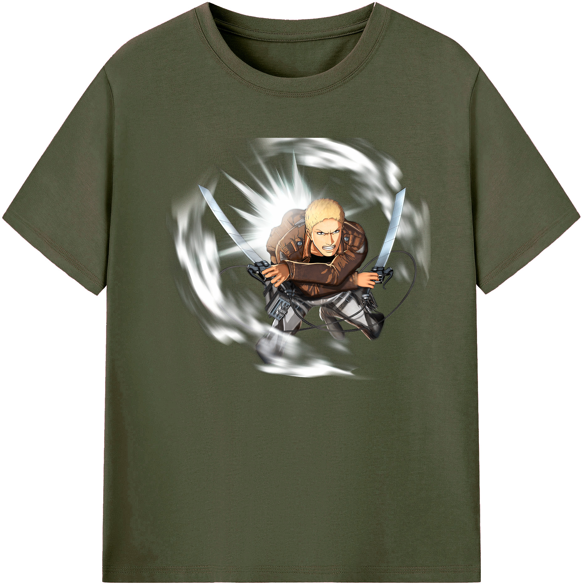 （画像用） 進撃の巨人 ライナー・ブラウン Attack on Titan Reiner Braun 綿100％ メンズ半袖Tシャツ｜肌触りやわらか＆通気性